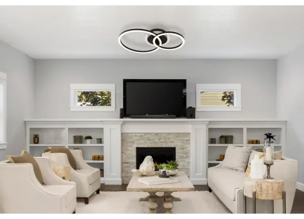 Globo 48039-30 - LORETTA LED mennyezeti lámpa 30W, 33x50 cm, fekete