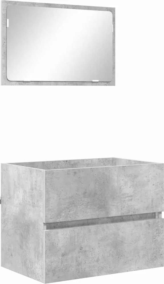 vidaXL Fürdőszoba bútor szett Beton Szürke 60 x 38,3 x 45 cm Faanyag