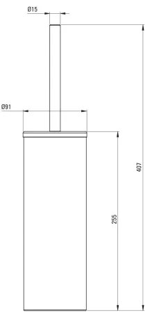 Deante ADR_N712 - ROUND álló WC-kefe, fekete