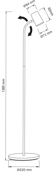 Állólámpa FELIX 1xGU10/9W/230V fekete