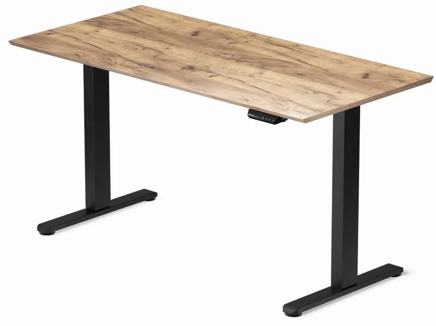 Elektromosan állítható magasságú íróasztal 138x67cm Craft tölgy / fekete | LVN System Control Flex+