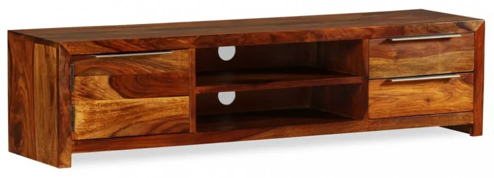 tömör akácfából TV-állvány 120 x 30 x 30 cm