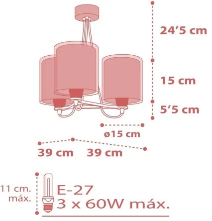Dalber 41007S - Gyrerek csillár DOTS 3xE27/60W/230V