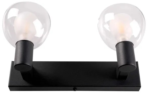 Fürdőszobai fali lámpa POLA 2xG9/5W/230V IP44 fekete/átlátszó
