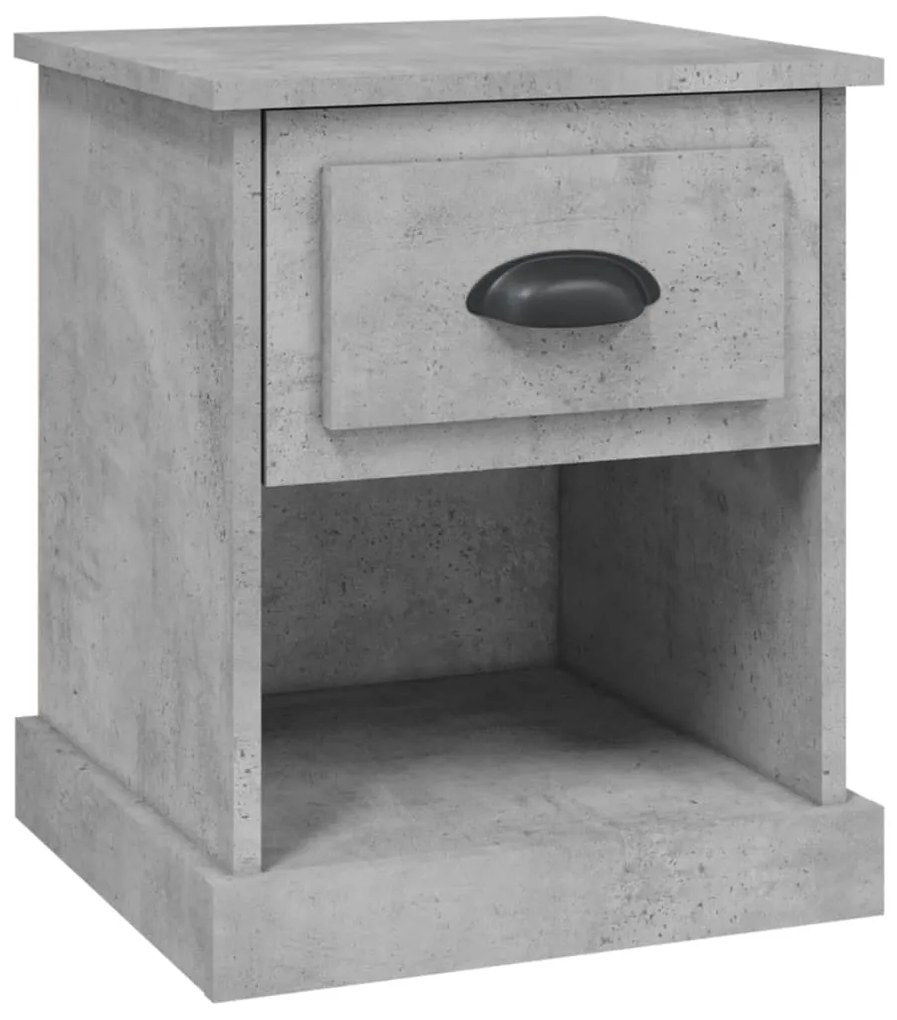 Betonszürke szerelt fa éjjeliszekrény 39 x 39 x 47,5 cm