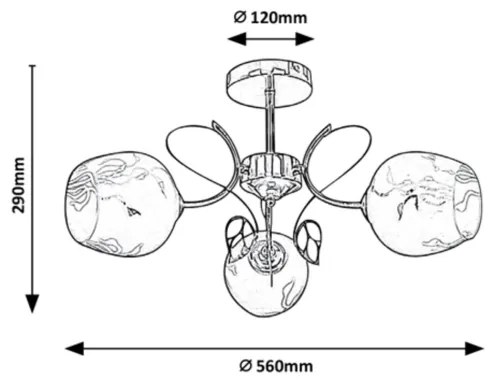 Rabalux - Csillár rúdon 3xE27/40W/230V