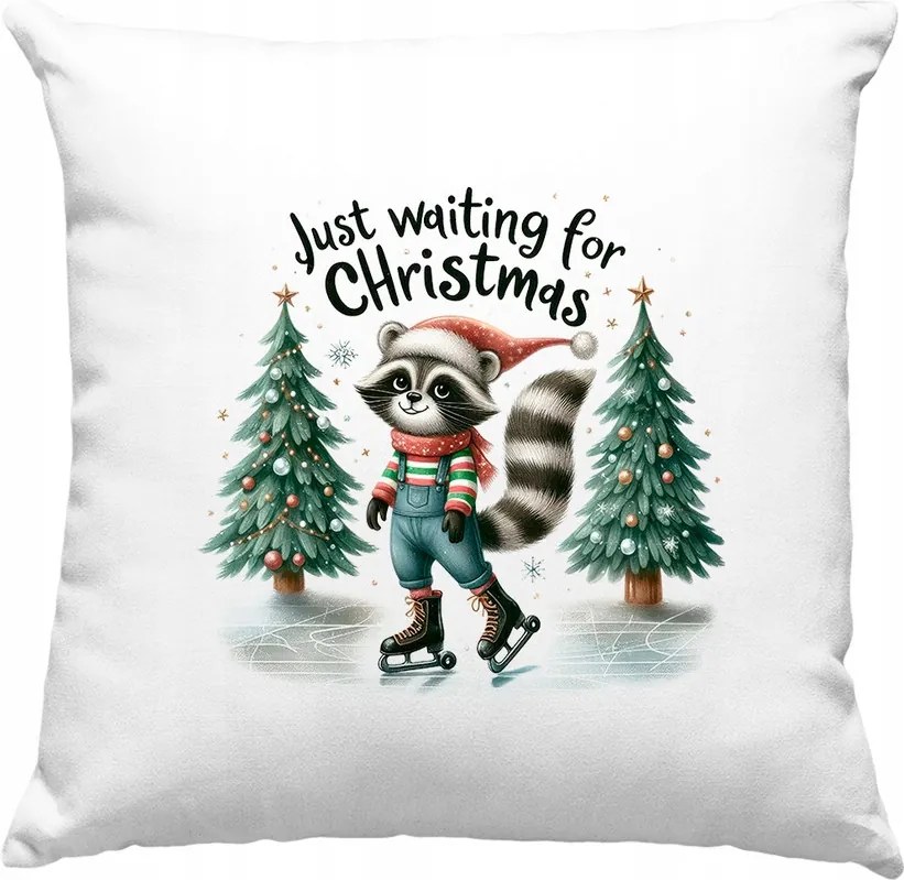 Karácsonyi párna Mosómedve Állatok Karácsonyfa 2 Ajándék