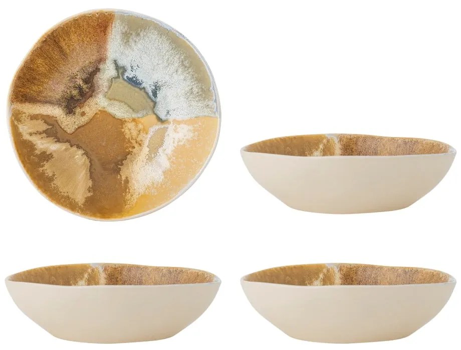 Krémszínű kőedény tálka szett 4 db-os 625 ml Lacey – Bloomingville