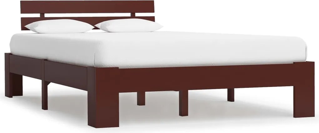 vidaXL sötétbarna tömör fenyőfa ágykeret 120 x 200 cm