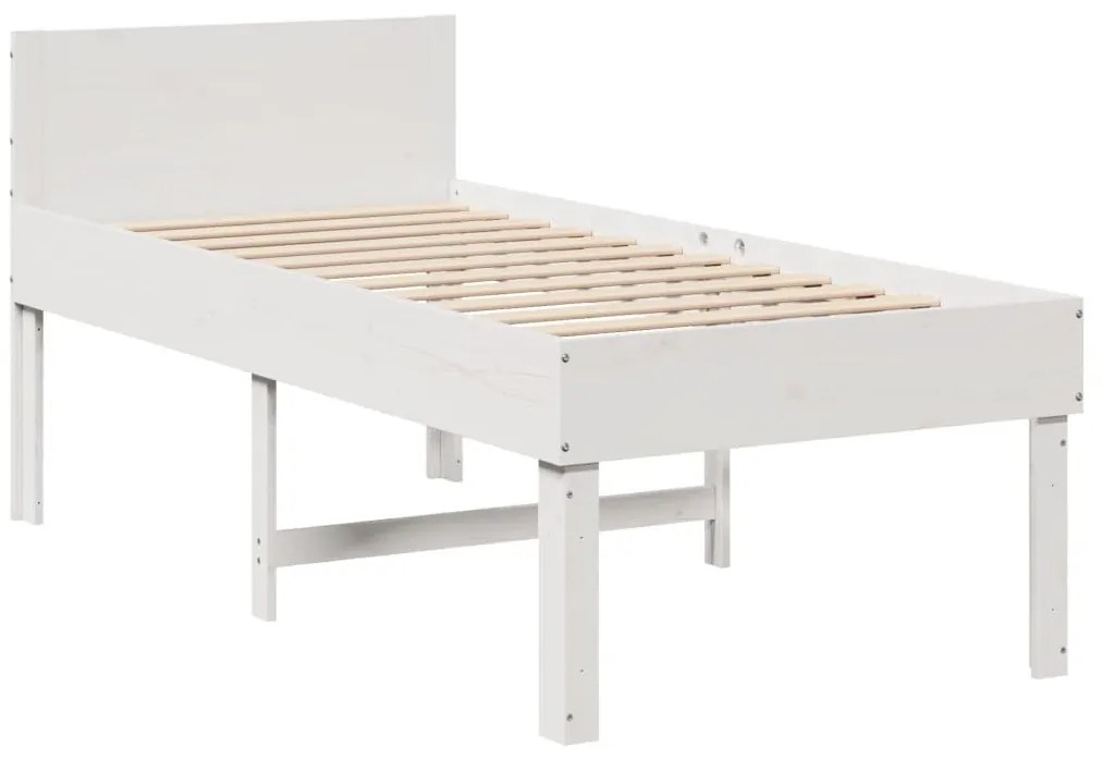 fehér tömör fenyő ágykeret matrac nélkül 80 x 200 cm