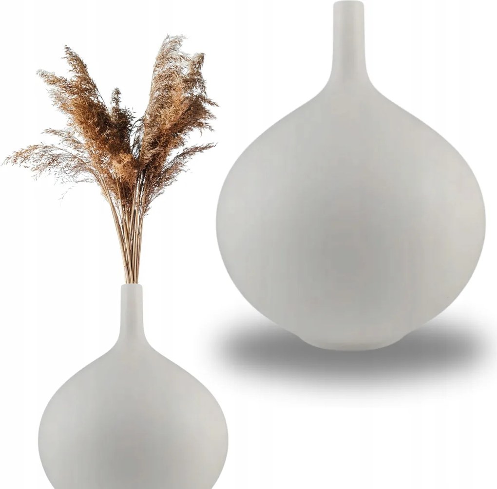 Fehér Kerámia Dekorációs Váza Sevilla 24cm Pampas Fű Ágakhoz