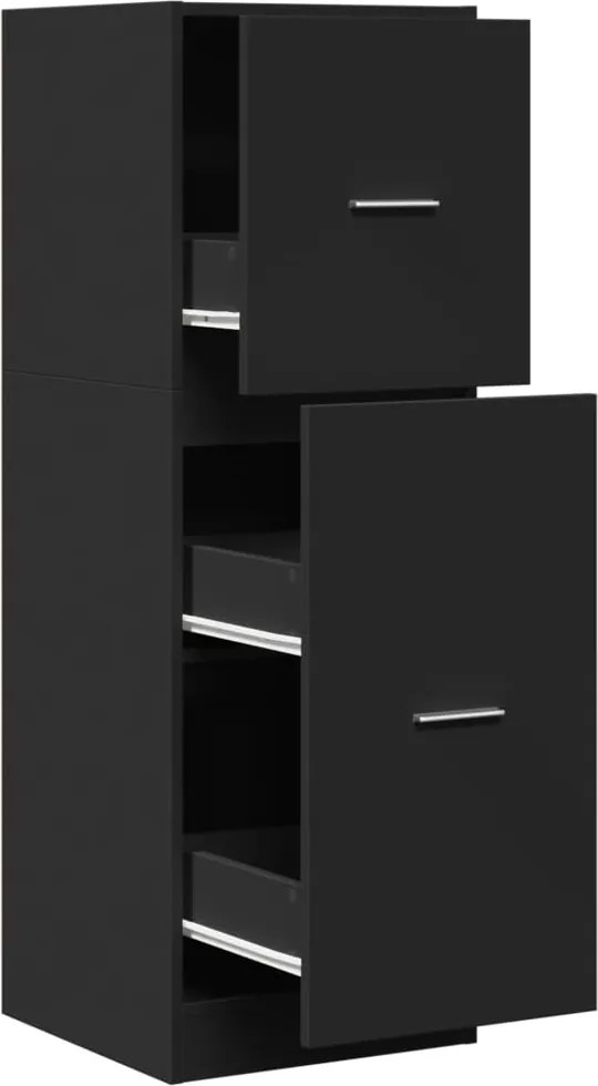 vidaXL fekete szerelt fa patikaszekrény 40 x 41 x 118 cm