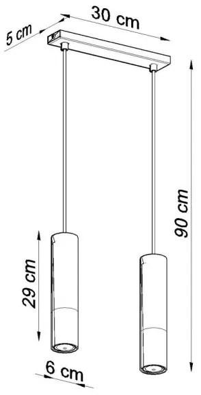 Sollux SL.0947 - Csillár zsinóron LOOPEZ 2xGU10/10W/230V fekete/réz