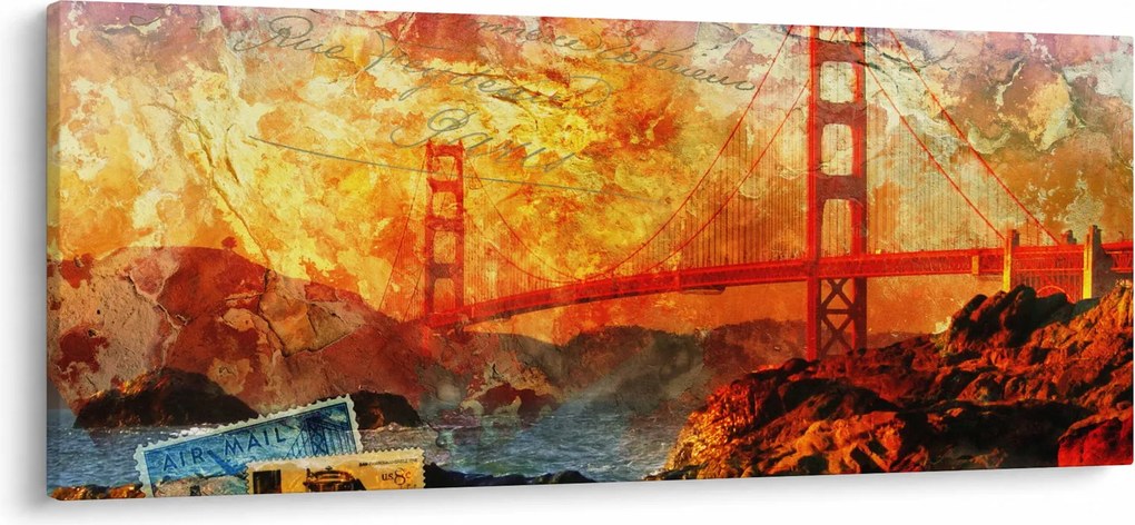 Kép - Golden Gate, San Francisco, Kalifornia (120x50 cm)