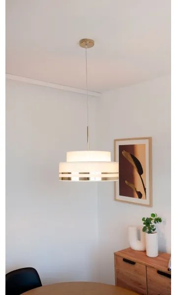 Csillár zsinóron TAMI 1xE27/60W/230V átm. 40 cm bézs/arany