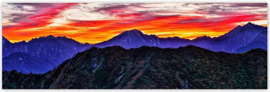 Poszterek 200x66 Hegyi táj nyugattal