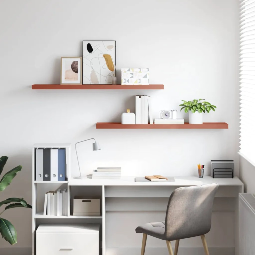 Falpolc Falra szerelhető 2 pcs Piros 120 x 23,5 x 4 cm Faanyag