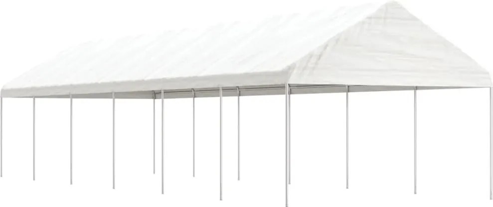 vidaXL fehér polietilén pavilon tetővel 13,38 x 4,08 x 3,22 m