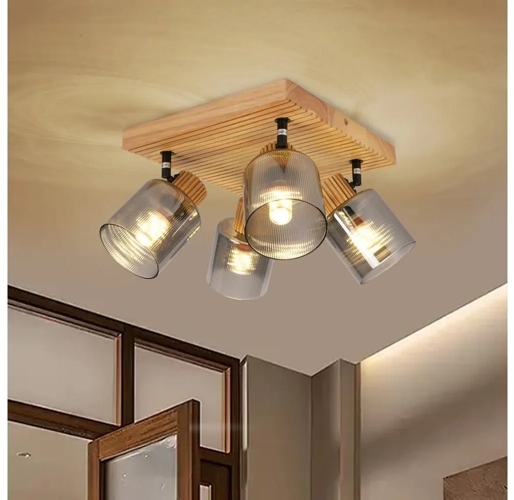 Brilagi - HYGGE spotlámpa 4xE14/15W/230V kaucsukfa/füstszínű