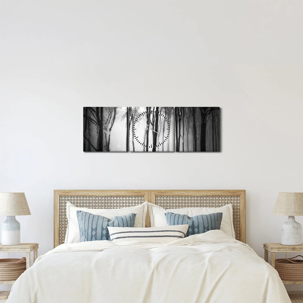 Kép - Farkas a sötét erdőben (órával) (90x30 cm)