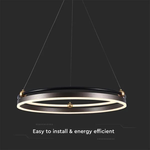 LED Csillár zsinóron LED/30W/230V 3000K átm. 62 cm barna