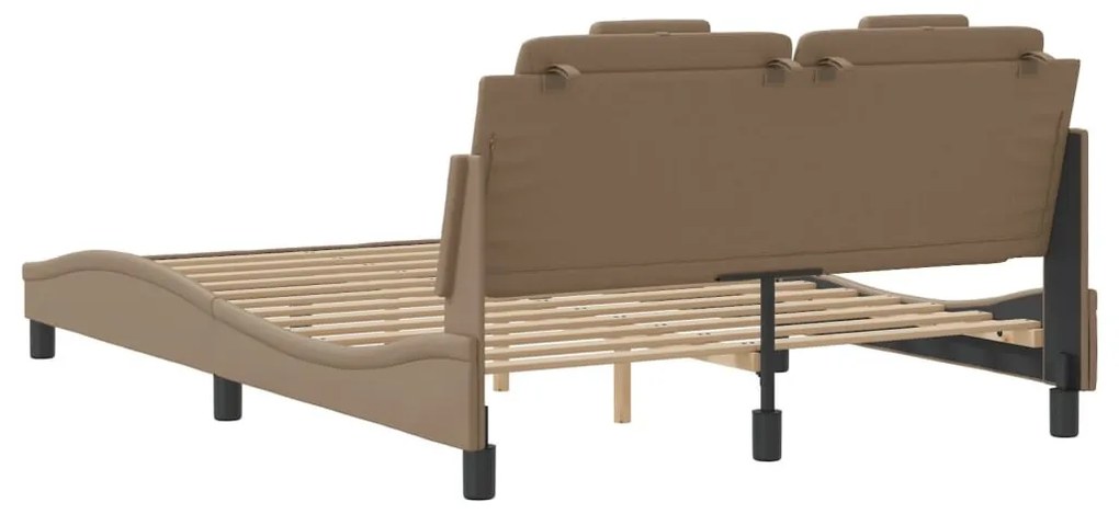 cappuccino színű ágykeret Viana LED-ekkel matrac nélkül 120 x 200 cm