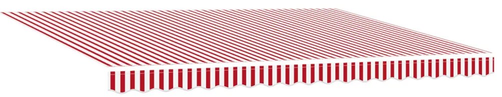 Automata Behúzható Napellenző LED-del, Piros és Fehér Csíkos 450x300 cm