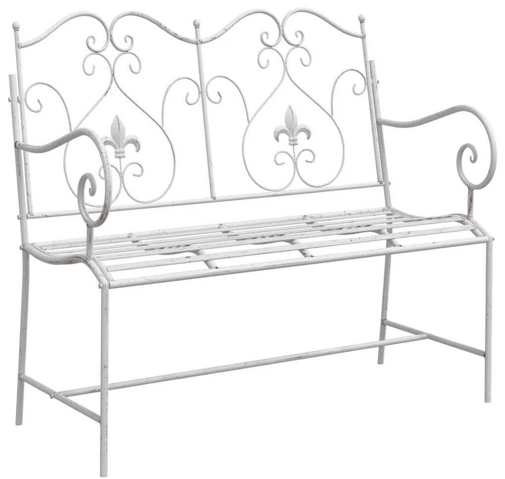 Pad Fehér Fém 104 x 54 x 93 cm Tartós Kültéri Pad