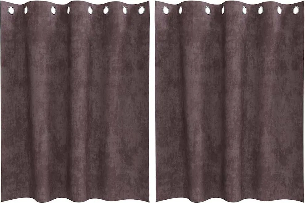 vidaXL Bársonyfüggönyök függönyökkel 2 pcs Barna 140 x 140 cm Bársony