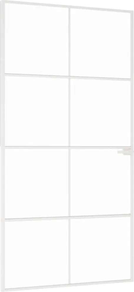 vidaXL fehér edzett üveg és alumínium vékony beltéri ajtó 102x201,5 cm