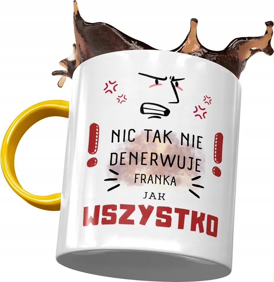 Sárga bögre Ferenc Frank Kollégáknak Ajándék Nyomtatott Fotóval