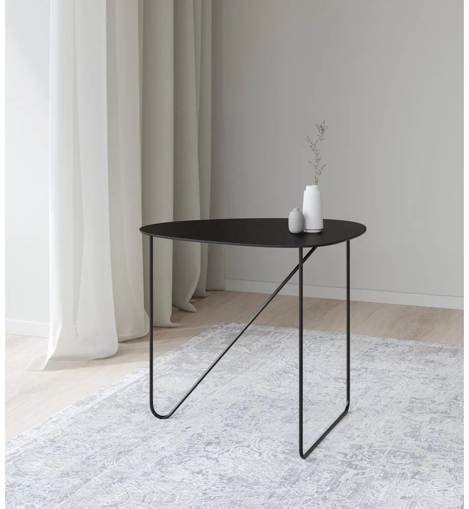 Fekete fém dohányzóasztal 44x50 cm Curve L Bull – LIND DNA