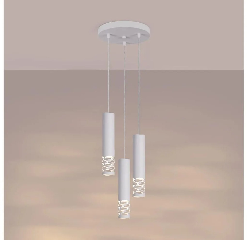Sollux SL.1694 - Csillár zsinóron LIRO 3xGU10/10W/230V fehér