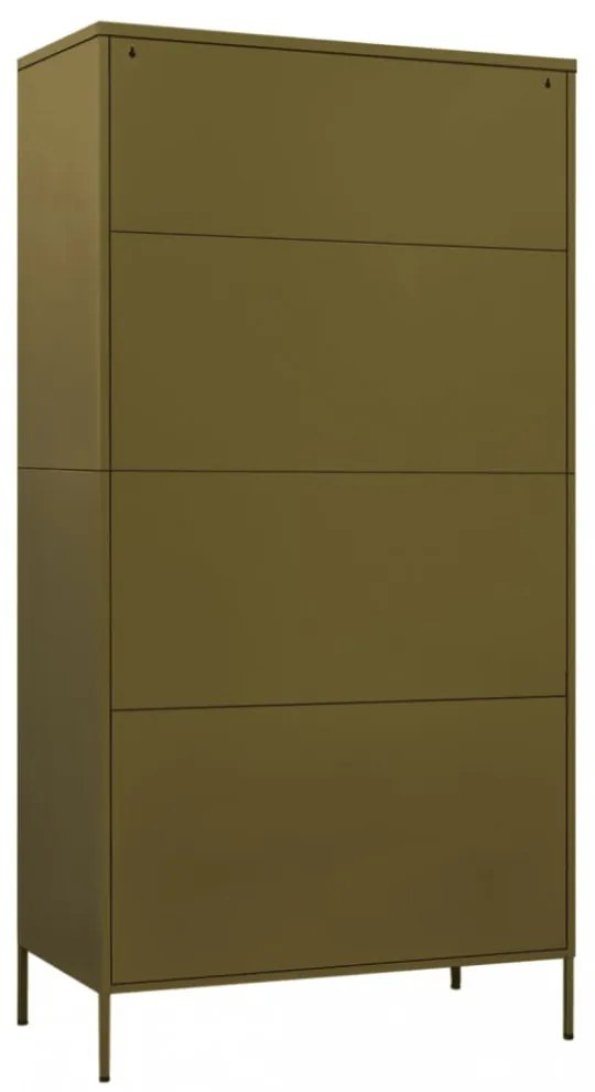 olívazöld acél ruhásszekrény 90 x 50 x 180 cm