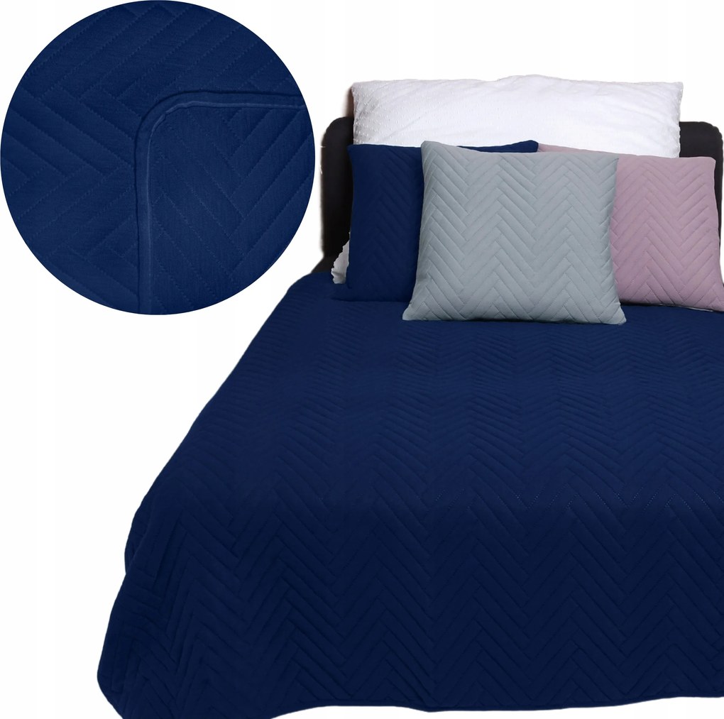 Ágytakaró steppelt kanapéra Versailles Sötétkék 220x240 cm