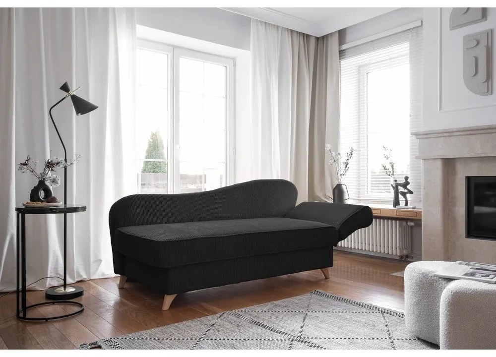 Antracitszürke kordbársony heverő (jobb oldali) Chic Charlotte – Miuform