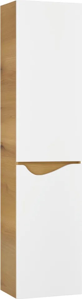 Piramida BETA fali fürdőszoba - állószekrény - ALPINFEHÉR-TÖLGY - 35 x 150 x 30 cm
