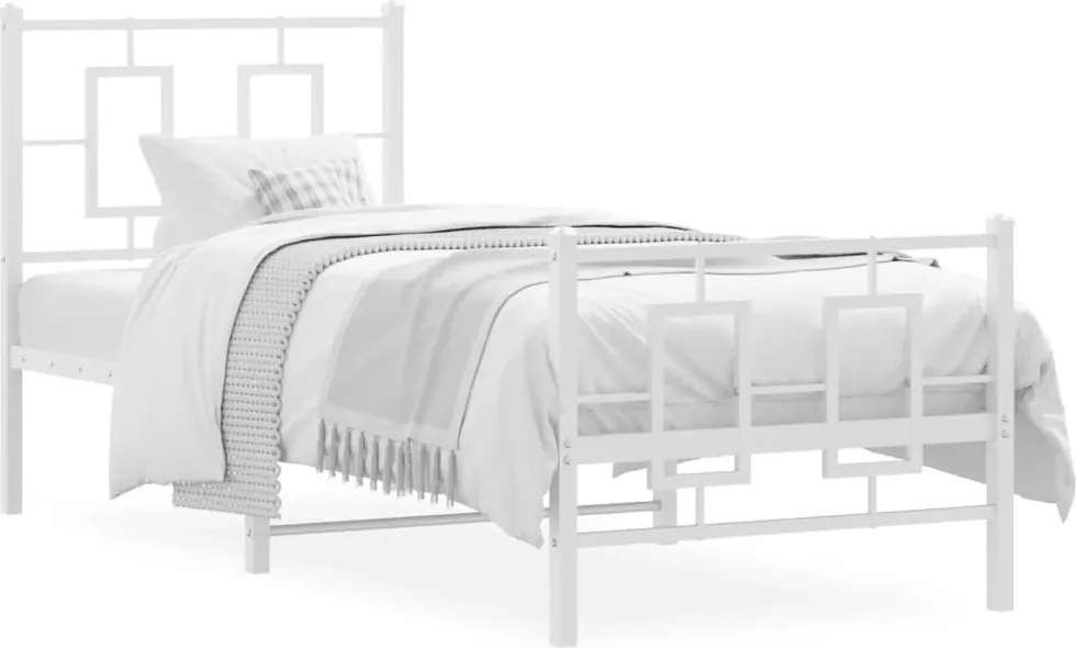 vidaXL fehér fém ágykeret fej- és lábtámlával 80x200 cm