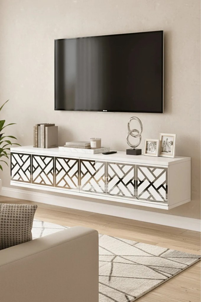Arex komód, fehér-ezüst, 120 cm – TR555CHM1659