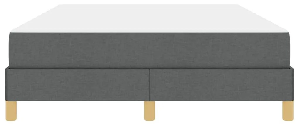 Boxrugós ágy Sötétszürke és Barna 140 x 200 cm