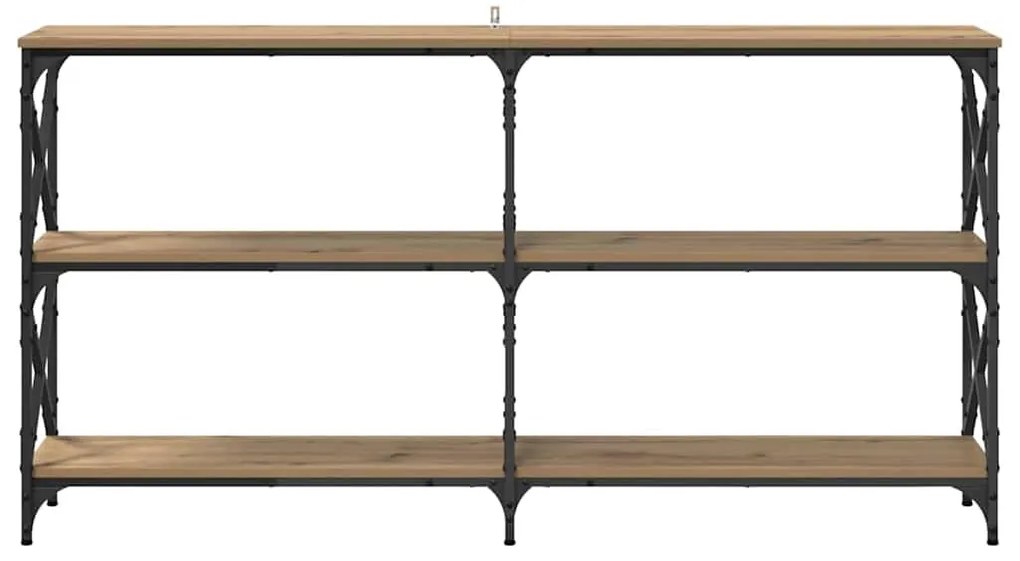 Konzolasztal kézműves tölgy 156 x 28 x 80,5 cm Faanyag