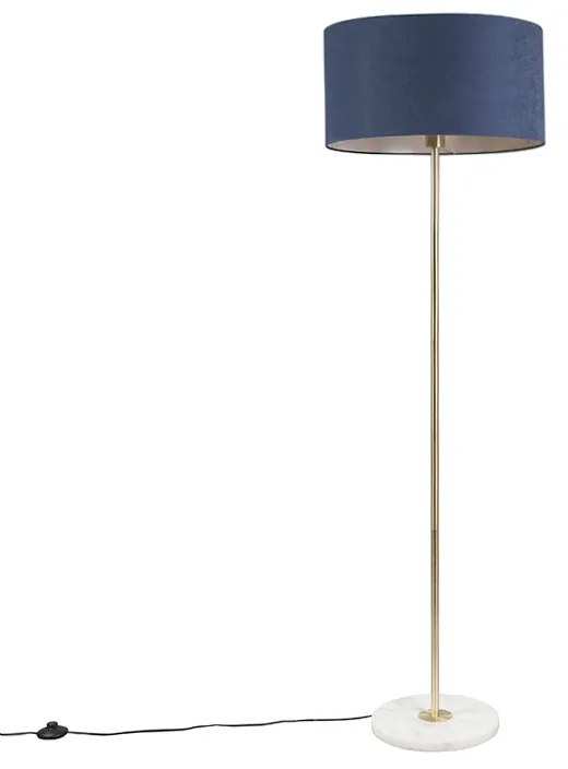 Állólámpa sárgarézzel kék árnyékolóval 50 cm - Kaso