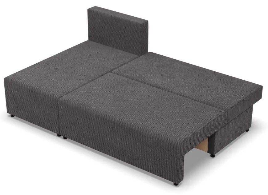 Nobu sarokkanapé, kordbársony, univerzális oldal, szürke