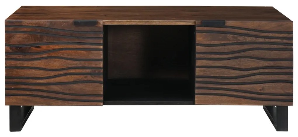 dohányzóasztal - 100x54x40 cm, tömör és kompozit fa.