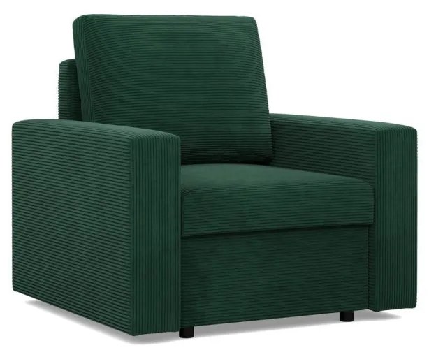 Zeus fotel, egyenes kartámasz, kordbársony, hab töltet, zöld