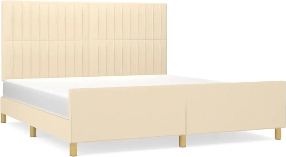 vidaXL krémszínű szövet ágykeret matrac nélkül 160 x 200 cm