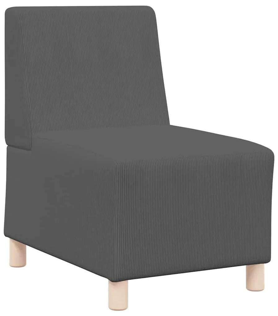 sötétszürke kordbársony szövet kanapéfotel 55 cm