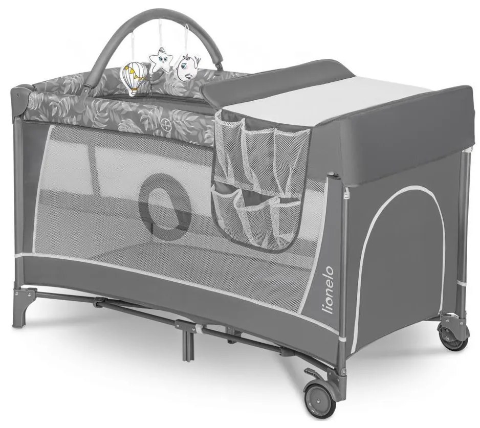 Lionelo - Utazóágy FLOWER Grey Stone