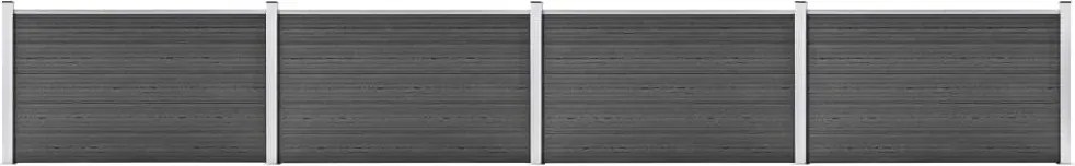 vidaXL fekete WPC kerítéspanelszett 699 x 105 cm