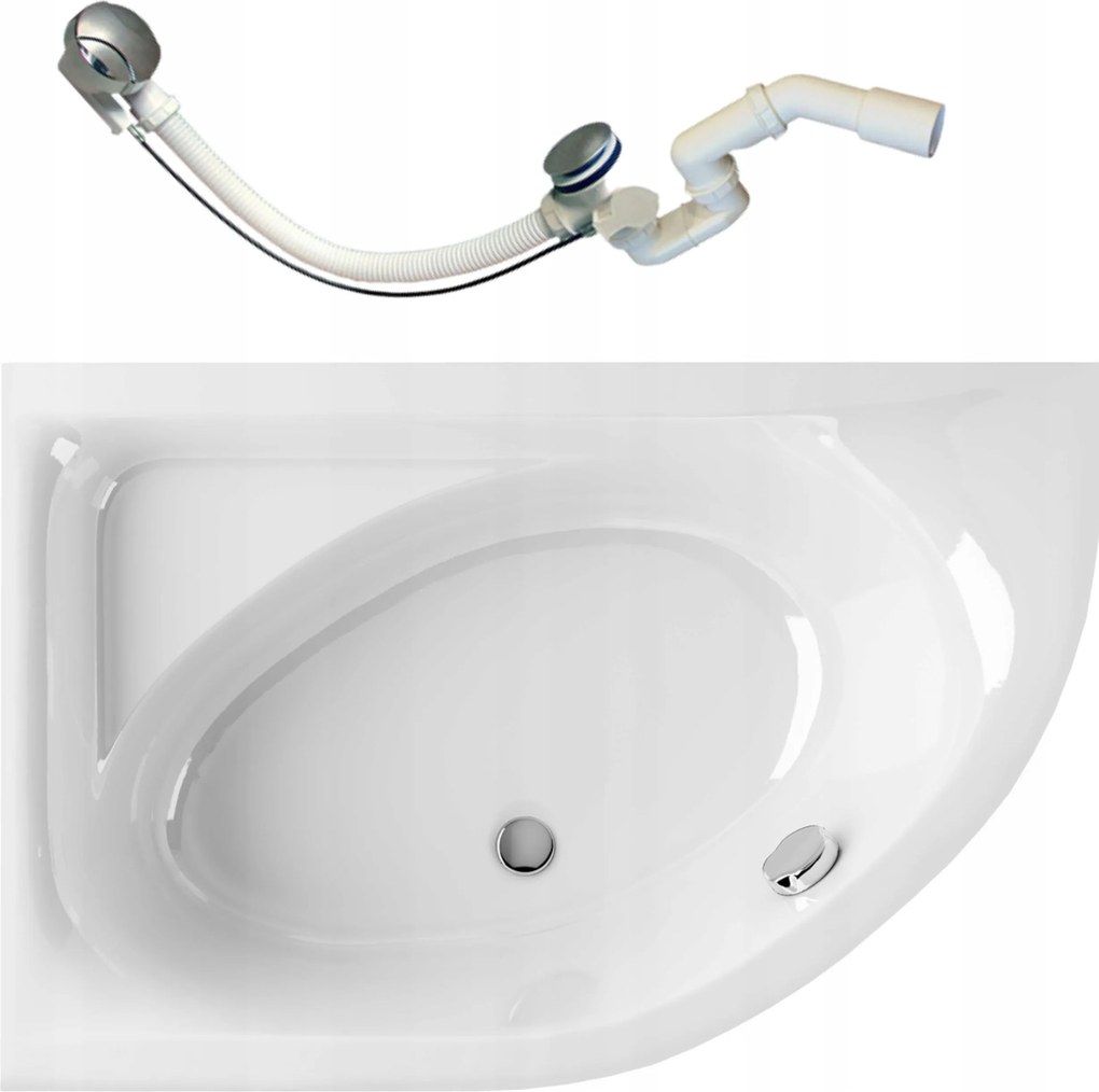 Sarokkád Szifonnal Burkolat Nélkül 150X100 Balos Aszimmetrikus Akril